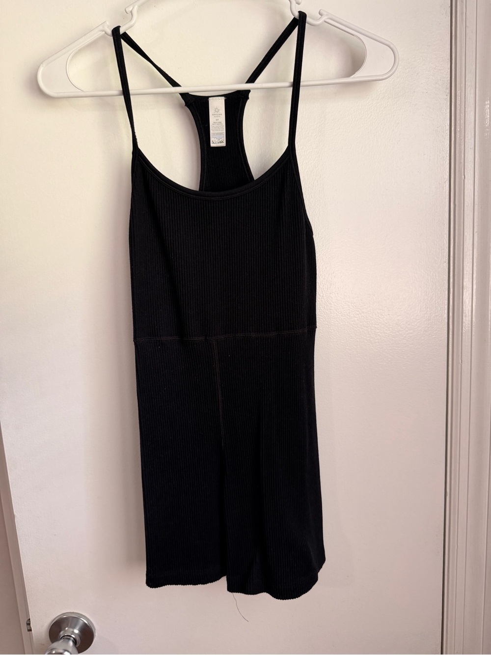 Ribbed Black Racerback bodysuit